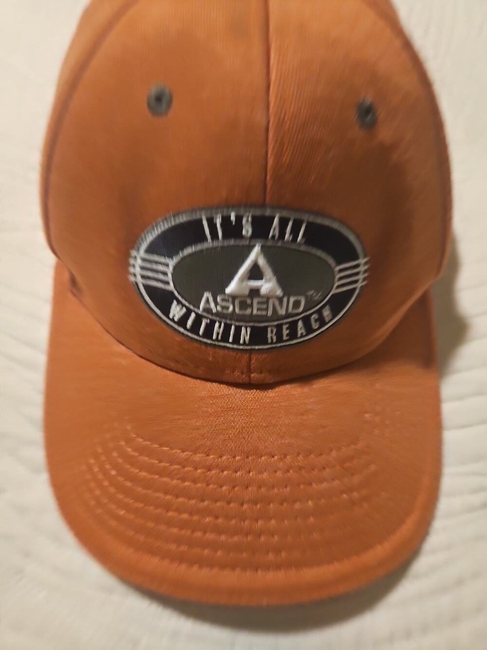 Ascend "It's All Within Reach" Cap Hat Mens OSFM Orange Leather Logo Adjustable